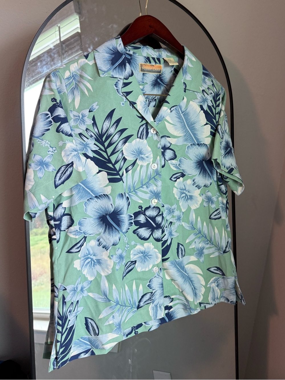 Silk Bobby Chan Tropical Blouse Size Medium